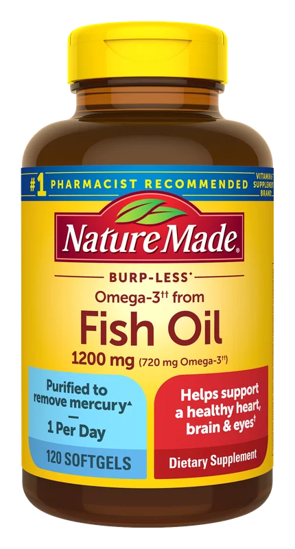 Nature Made Fish Oil Omega-3 1200 mg, 120 softgels bottle